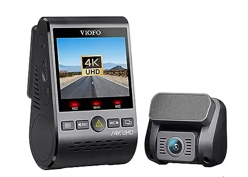 VIOFO A129 Pro Duo 4K Dual Dash Cam 3840 x 2160P Ultra HD 4K Front and 1080P Rear Car WiFi Dash Camera 8MP Sensor GPS, Buffered Parking Mode, G-Sensor, Motion Detection, WDR, Loop Recording