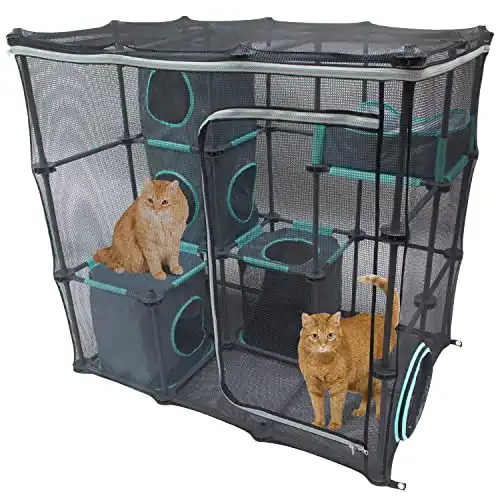 Kitty City Outdoor Catio Furniture and Play Kits for Cats, Outdoor Mega Kit